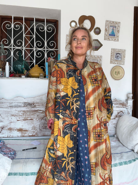 Bohemian Kantha vintage coat