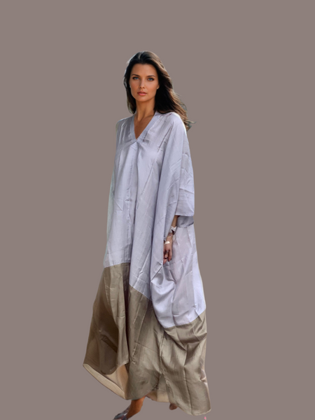 Exclusive luxury 100% organic Silk kaftan - free size