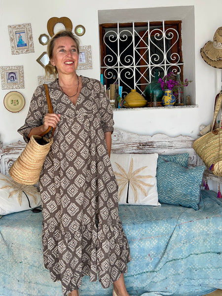 Vintage dress brown Boho