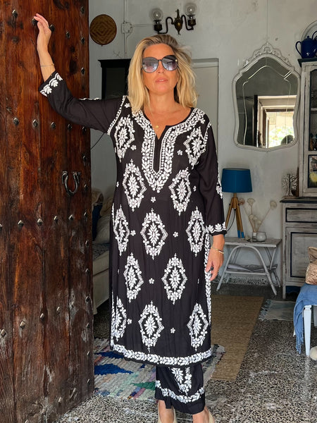 Modal pants suit set black -  AUROBELLE  IBIZA
