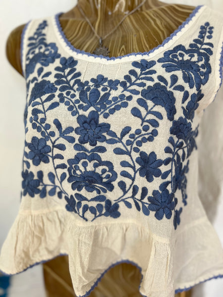 Salu Cotton Embroidered sleeveless Blouse –