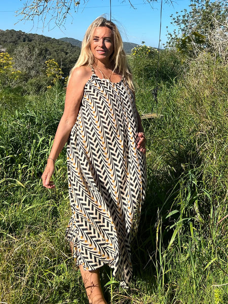 Tânja Dress – Boho Flow in Earth & Light -  AUROBELLE  IBIZA
