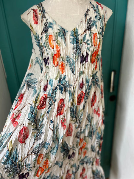 Paloma dress white tropical garden -  AUROBELLE  IBIZA