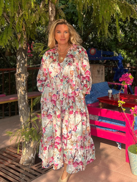 Shanti Dress – Flower Garden Print -  AUROBELLE  IBIZA