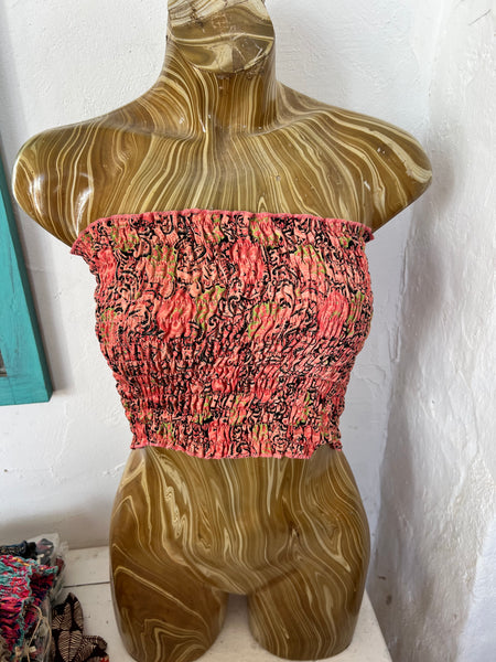 Sexy Tank top elastic in silky fabrics abricot -  AUROBELLE  IBIZA