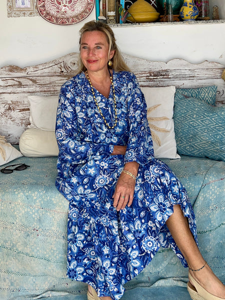Vintage dress blue   Boho