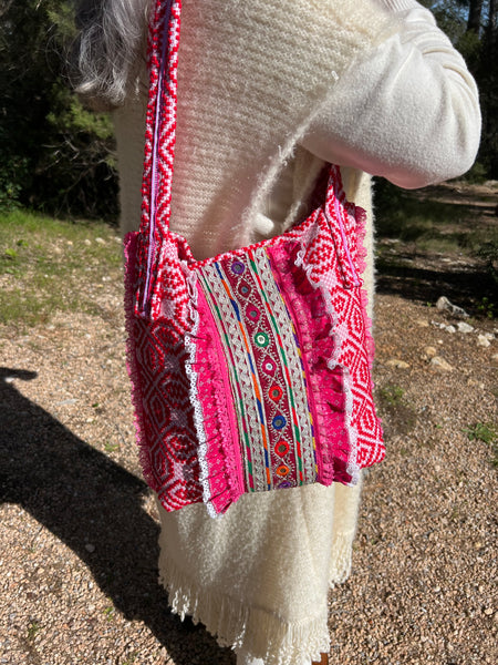 One-of-a-Kind Ibiza Patchwork Bag Boho big borders -  AUROBELLE  IBIZA