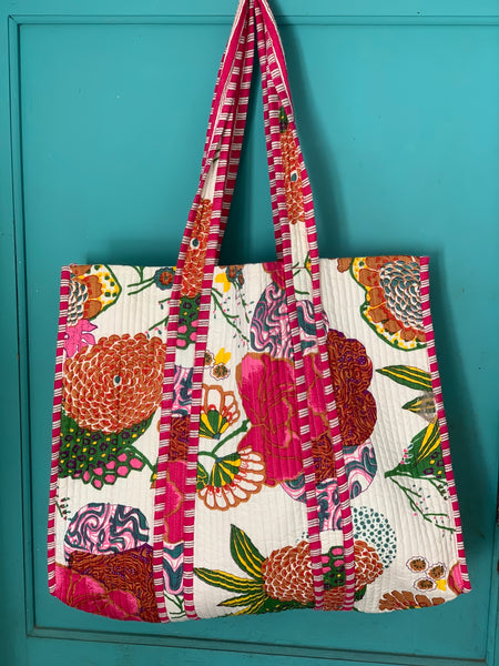 Boho tote quilted super bag flower 🌺 power