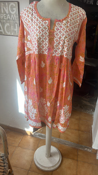 Tanit  Ibiza flower dream dress  light  apricot short