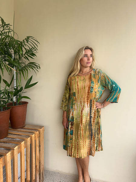 Hanoi silk dress no 6 green garden