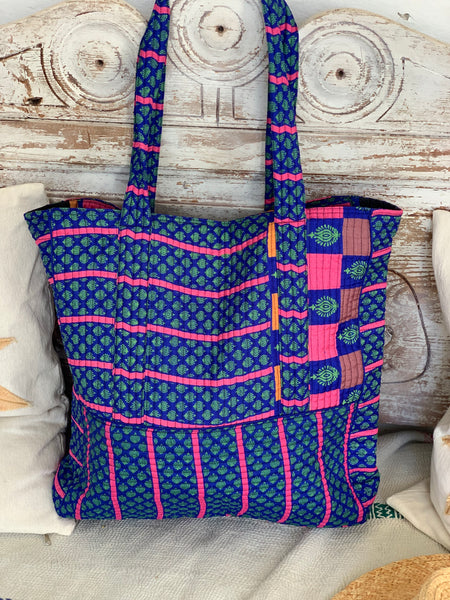 Silk    Boho tote quilted super bag