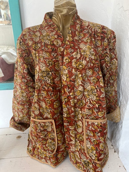 Bohemian Kantha vintage kimono jacket