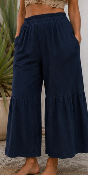 Organic cotton trouser indigo blue