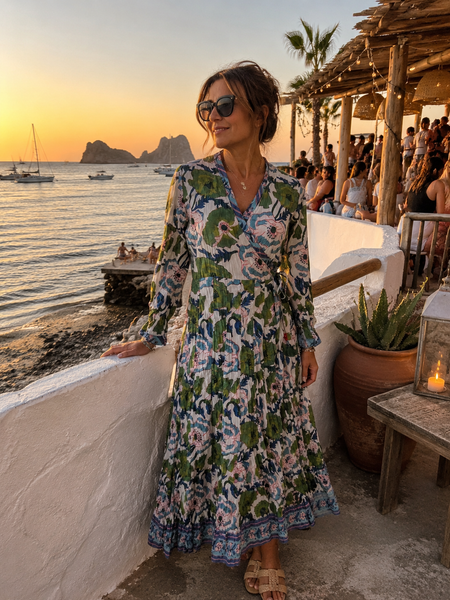 Wrap dress exclusively block print