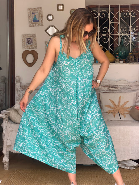 Jumpsuit happy summer formentera turquoise