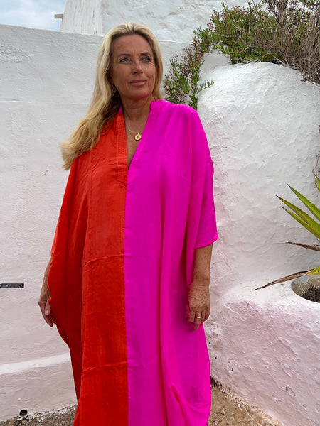 Exclusive luxury 100% organic Silk kaftan - free size