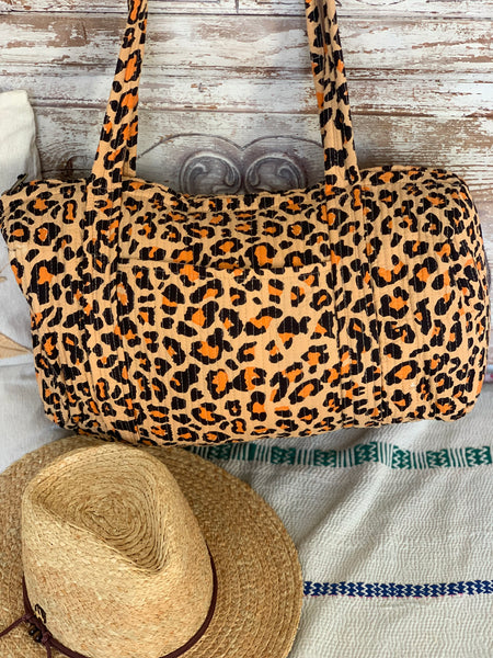 Week end quilted super bag leopard
