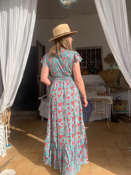 Nafisa dream boho dress blue beach