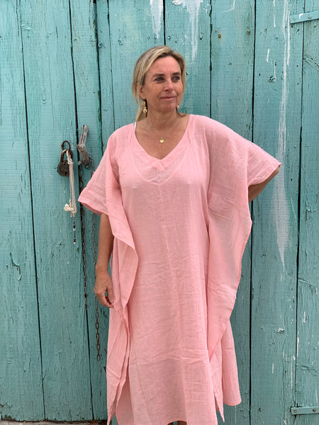 KAFTAN linen style in rosa