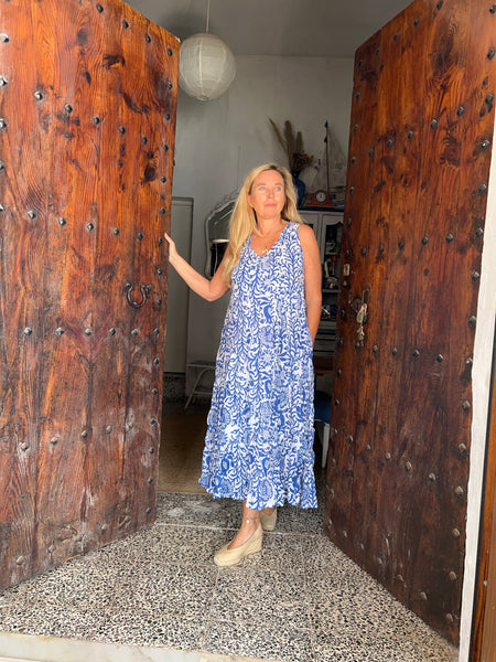 Ibeka  Ibeca sl Cotton maxi dress blue flower