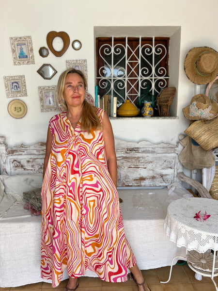 Plead dress modal pink -  AUROBELLE  IBIZA