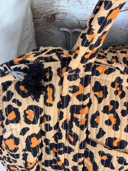 Week end quilted super bag leopard