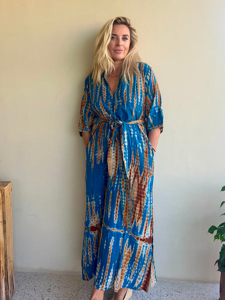 Lisa Silk dress no 5  turquoise brown