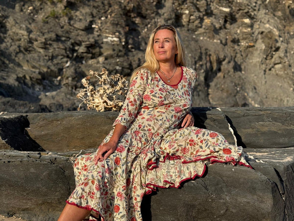 Sundress odeceixe hand block print -  AUROBELLE  IBIZA