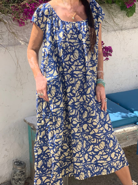 Anoushka boho summer dress blue
