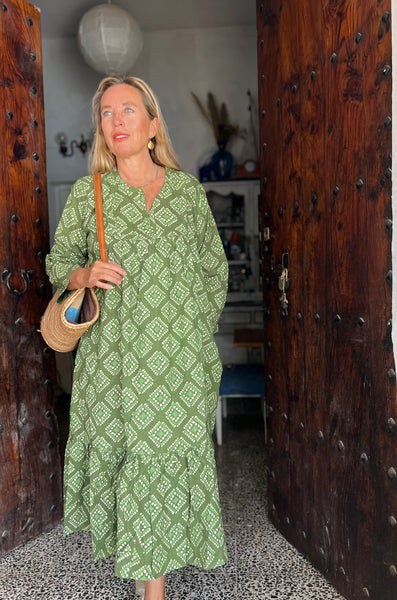 Vintage dress green  Boho
