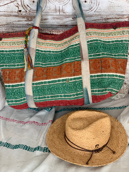 Big  vintage kantha beach and travel bag