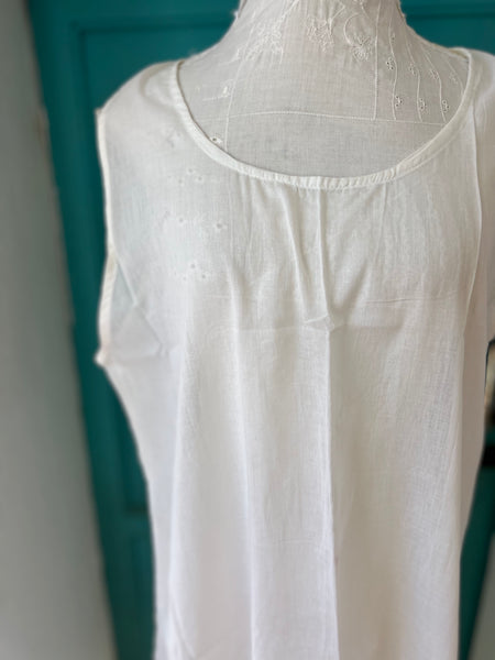 Slip dress white softest cotton big size -  AUROBELLE  IBIZA