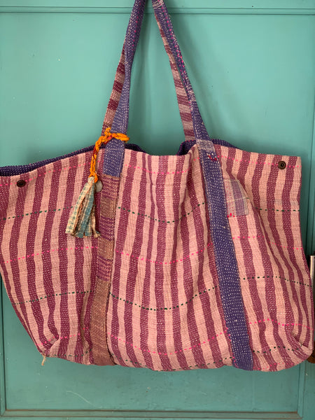 Big  vintage kantha beach and travel bag