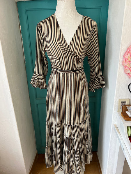 Wrap dress stripes in Ibiza -  AUROBELLE  IBIZA