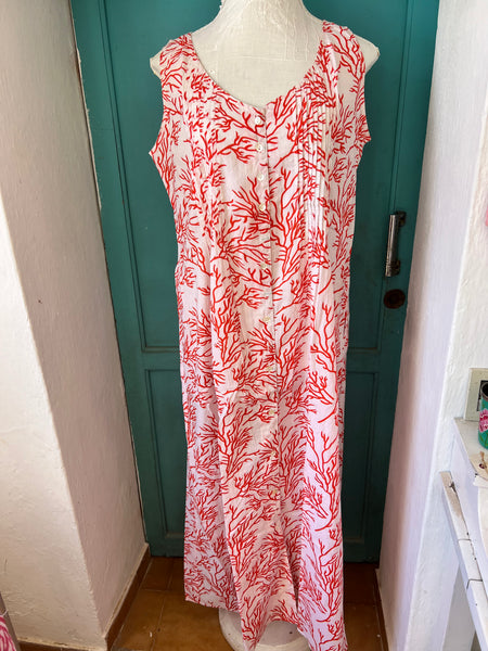 Capri dress in Coral print  L Xl