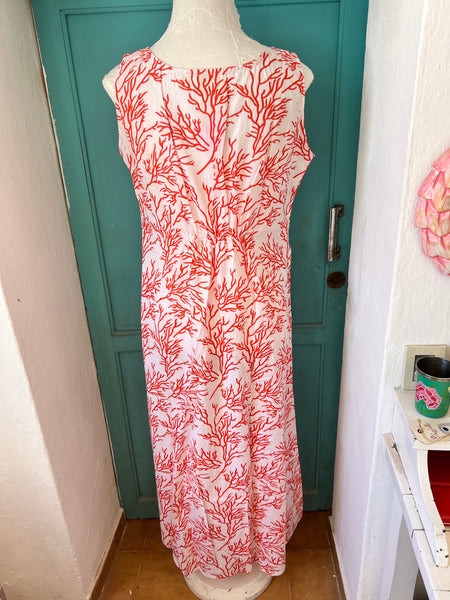 Capri dress in Coral print  L Xl