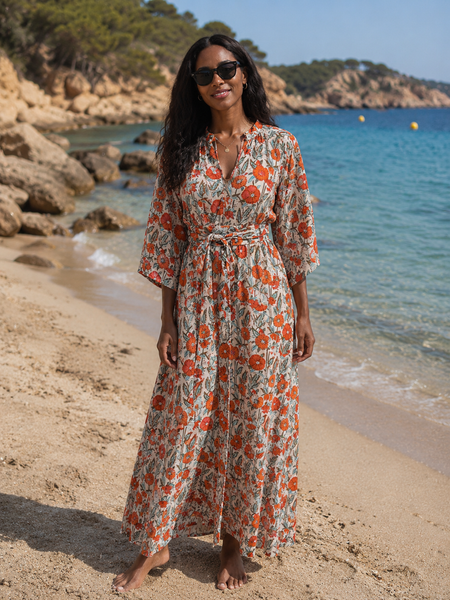 Lisa Dress Orange sunflower