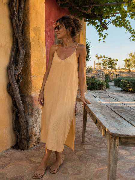 Slip dress  Natural color softest cotton all sizes -  AUROBELLE  IBIZA