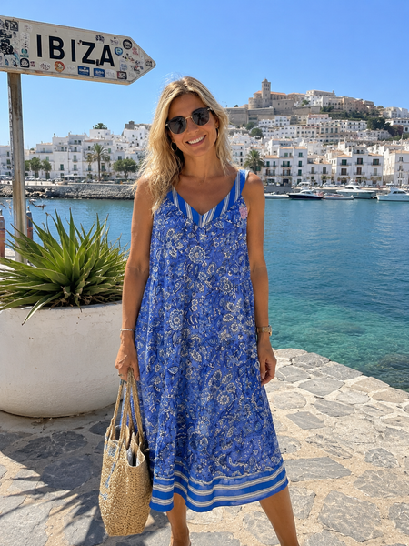 Rosie dress blue -  AUROBELLE  IBIZA