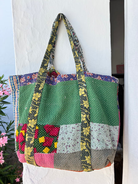 Big  vintage kantha beach and travel bag  sale ! -  AUROBELLE  IBIZA