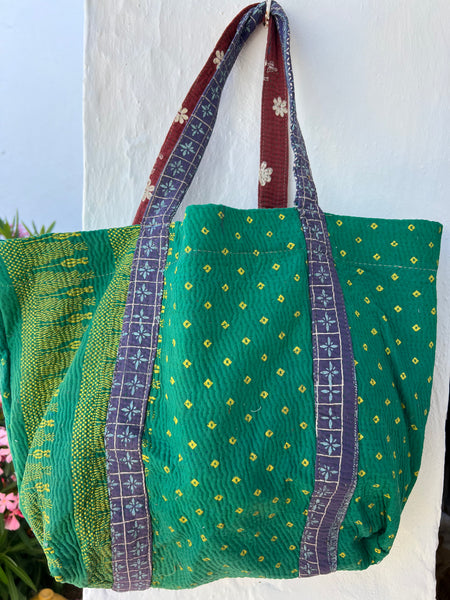 Big  vintage kantha beach and travel bag  sale ! -  AUROBELLE  IBIZA