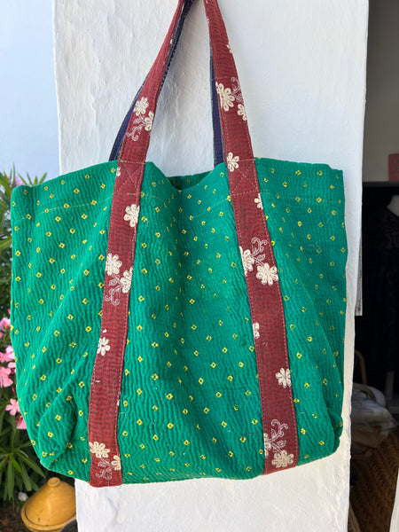 Big  vintage kantha beach and travel bag  sale ! -  AUROBELLE  IBIZA