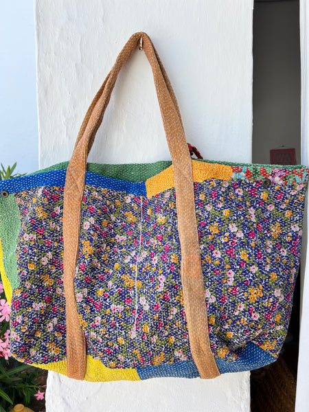 Big  vintage kantha beach and travel bag  sale ! -  AUROBELLE  IBIZA