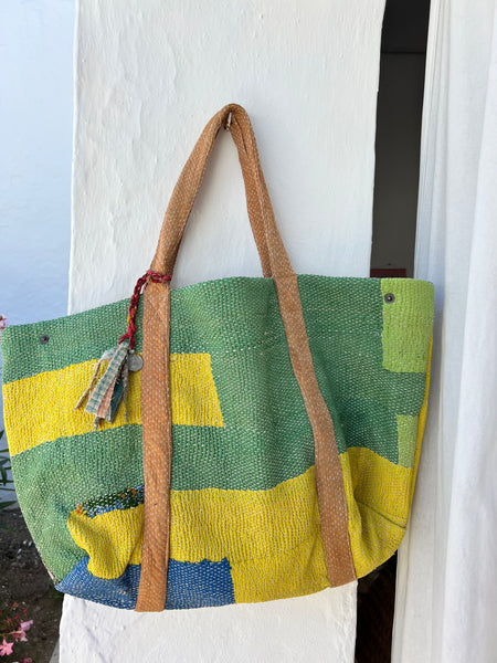Big  vintage kantha beach and travel bag  sale ! -  AUROBELLE  IBIZA