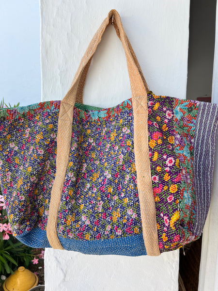 Big  vintage kantha beach and travel bag  sale ! -  AUROBELLE  IBIZA