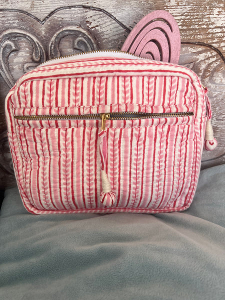 Jane Stripe  Cosmetic Bag square