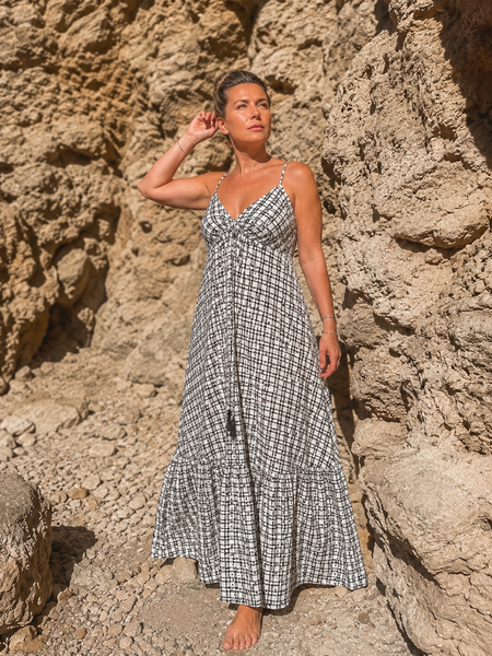 Isla dress  salt and pepper