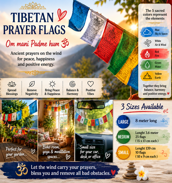 Tibeten praying 🙏🏽 flags all sizes Set of 5