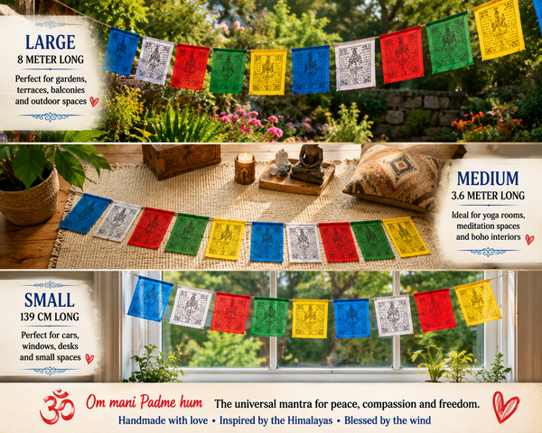 Tibeten praying 🙏🏽 flags all sizes Set of 5