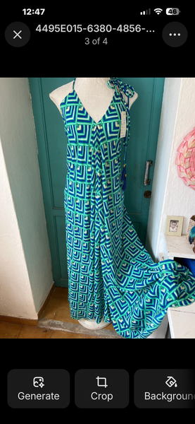 Flamenco  frill dress Turquoise Formentera